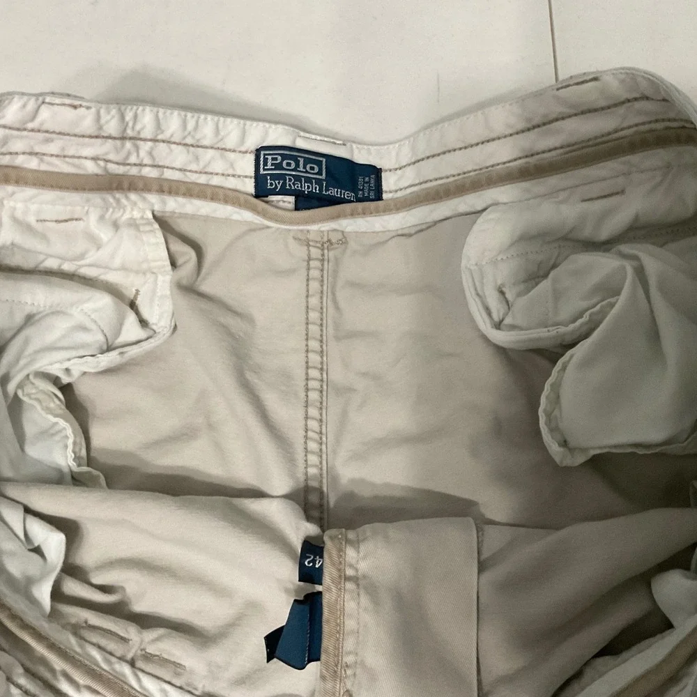 Polo Ralph Lauren Mens Cargo Shorts Tan Khaki Cotton Size 42 Utility Casual